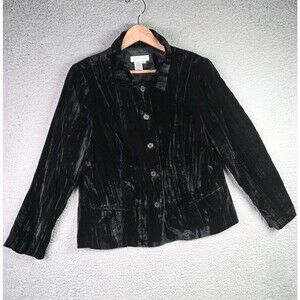 Coldwater Creek Velvet Jacket Black Petite Large Dressy Classic